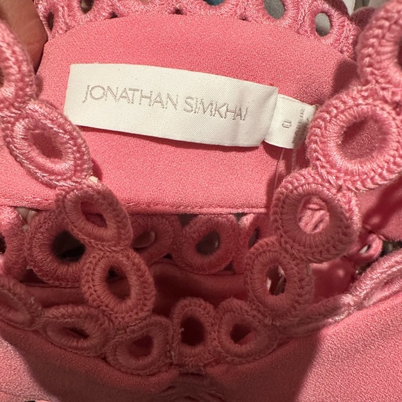 Jonathan SIMKHAI Sevilla Crochet Ring Midi Dress Pink NWT - Picture 7 of 14